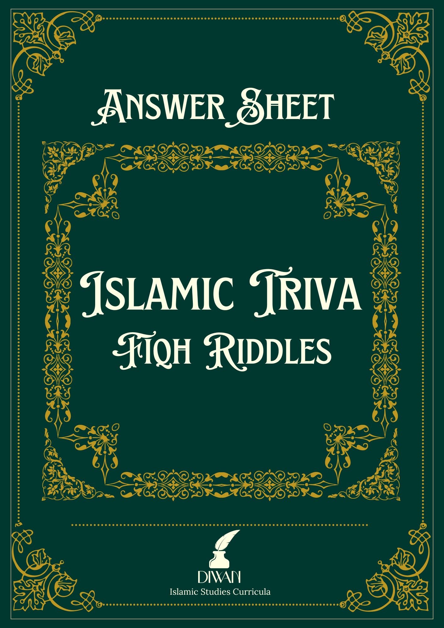 PDF Answer Sheet: Islamic Trivia Game 1 - Fiqh Riddles